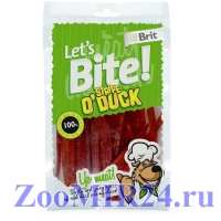 Brit Let's Bite Stripe o'Duck лакомство для собак Утиный хворост, 80гр