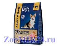 Brit Premium Dog Adult Medium для взрослых собак средних пород с Курицей