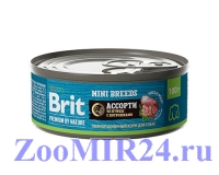 Brit Premium By Nature д/собак мелких пород Ассорти из птицы с потрошками,100г (конс)