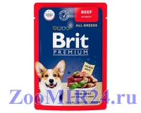 Brit Premium Premium д/собак с Говядиной в соусе, пауч 85г