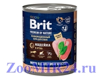 Brit Premium By Nature д/собак Индейка и утка, 850г (конс)