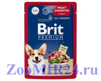 Brit Premium Premium д/собак Мясное ассорти в соусе, пауч 85г