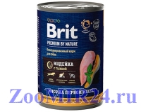 Brit Premium By Nature д/собак с чувст. пищ. Индейка с тыквой, 410г (конс)