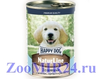 Happy dog д/щенков Телятина с печенью, сердцем и рисом, 410г (конс)