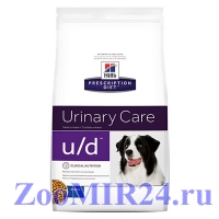 Hills Prescription Diet Canine u/d для собак с проблемами, связанными с уролитиазом.