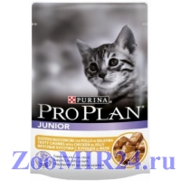 Pro Plan (Проплан) для котят кусочки в желе Курица, 24 штуки,  85гр