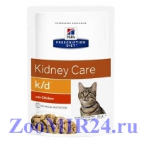 Hill's Prescription Diet Feline k/d курица, при болезнях почек, 85гр (пауч)