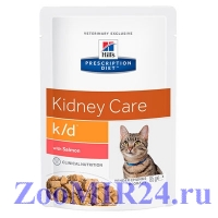 Hill's Prescription Diet Feline k/d Лосось, при болезнях почек, 85гр. (пауч)