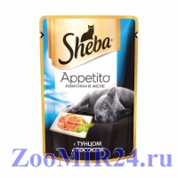 Sheba Appetito Ломтики в желе с тунцом и лососем, 85г (пауч)