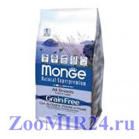 Monge Dog GRAIN FREE беззерновой корм для собак всех пород анчоусы c картофелем и горохом