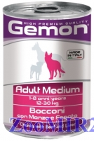 Gemon Dog Medium для собак средних пород кусочки Говядины с печенью,415 гр.