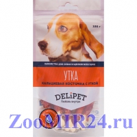 Delipet Кальциевая косточка с уткой для собак, 50г