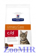 Hill's Prescription Diet Feline c/d+Urinary Stress, для кошек Курица, для профилактики МКБ при стрессе.