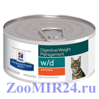 Hill's Prescription Diet Feline w/d для поддержания оптимального веса, конс. 156 гр.