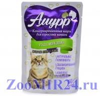 Амурр  Утка с морковью в желе для кошек, 100гр (пауч)