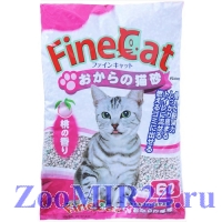 Fine Cat комкующийся соевый наполнитель с ароматом персика, 6 л (ЯПОНИЯ)