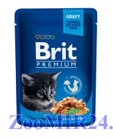 Brit Premium для котят с курицей , 100р пауч