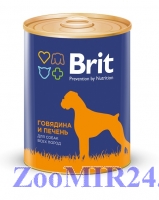 BRIT PREMIUM DOG RED MEAT & LIVER для взрослых собак с говядиной и печенью 850 гр