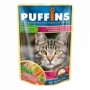 Puffins( Раффинс)  Ягненок в желе для кошек, 100гр (пауч)